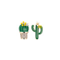 Shangjie OEM 925 Silver Needle Cactus Stud Earrings cactus earrings hoops zircon 2021 trending earrings